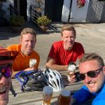 Smylies team enjoying a beer