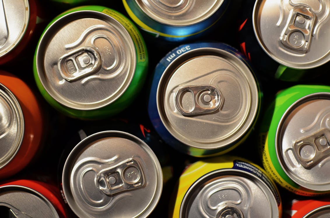 Top of drinks cans